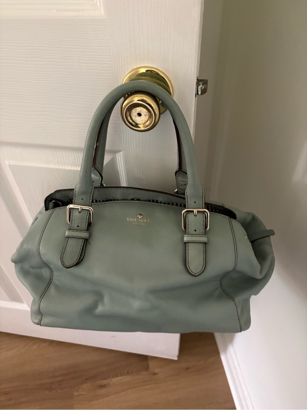 Kate Spade Light Blue Leather Satchel Handbag